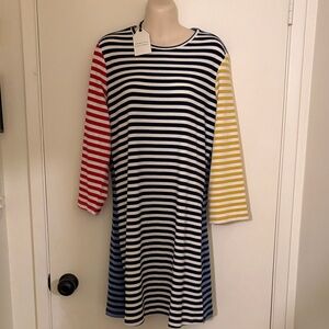 ENGLISH FACTORY New with tag Striped Multicolor Midi Dress women’s large